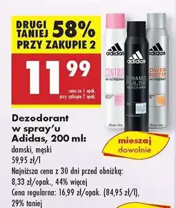 Biedronka Dezodorant w spray’u Adidas, 200 ml oferta
