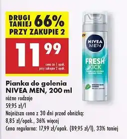 Biedronka Pianka do golenia NIVEA MEN, 200 ml oferta