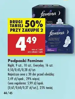 Biedronka Podpaski Femina oferta