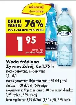 Biedronka Woda źródlana Żywiec Zdrój 6x1,75 l oferta