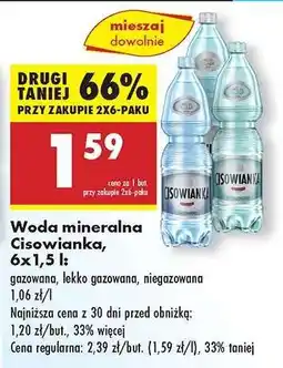 Biedronka Woda mineralna Cisowianka, 6x1,5 l oferta