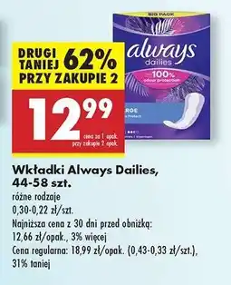 Biedronka Wkładki Always Dailies, 44-58 szt oferta