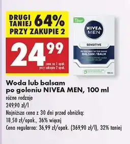 Biedronka Woda lub balsam po goleniu NIVEA MEN , 100 ml oferta