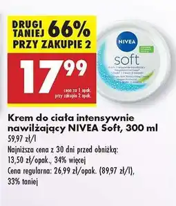 Biedronka Krem do ciała intensywnie nawilżający NIVEA Soft 300 ml oferta
