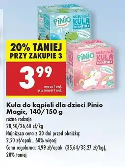 Biedronka Kula do kąpieli dla dzieci Pinio Magic 140/150 g oferta