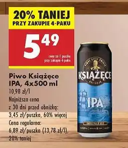 Biedronka Piwo Książęce IPA, 4x500 ml oferta
