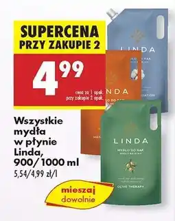 Biedronka Wszystkie mydła w płynie Linda, 900-1000 ml oferta