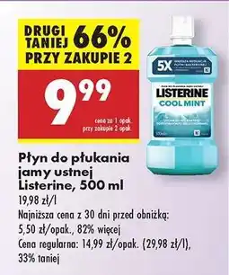 Biedronka Płyn do płukania jamy ustnej Listerine 500 ml oferta