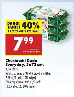 Biedronka Chusteczki Dada Everyday, 3x72 szt oferta