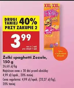 Biedronka Żelki spaghetti Zozole, 150 g oferta
