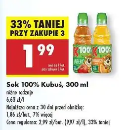 Biedronka Sok 100% Kubuś, 300 ml oferta