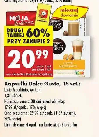 Biedronka Kapsułki Dolce Gusto, 16 szt oferta