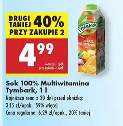 Biedronka Sok 100% Multiwitamina Tymbark, 1 l oferta