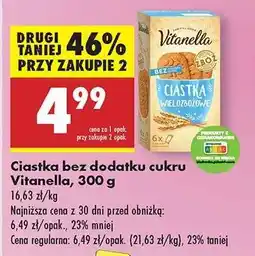 Biedronka Ciastka bez dodatku cukru Vitanella, 300 g oferta