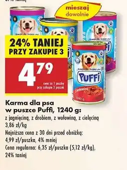 Biedronka Karma dla psa w puszce Puffi, 1240 g oferta