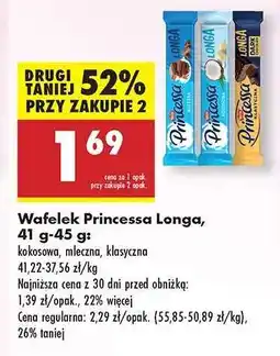 Biedronka Wafelek Princessa Longa 41 g-45 g oferta