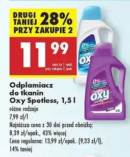 Biedronka Odplamiacz do tkanin Oxy Spotless, 1,5 l oferta