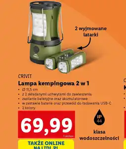 Lidl Lampa kempingowa 2 w 1 Crivit oferta
