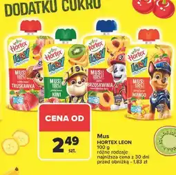 Carrefour Mus banan jabłko mango Hortex Leon oferta
