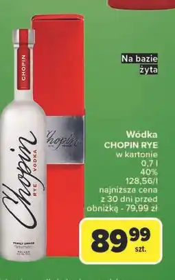 Carrefour Wódka kartonik Chopin Rye oferta