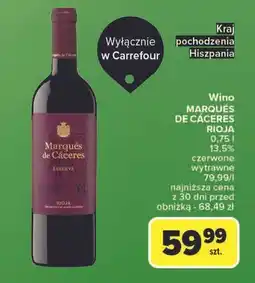 Carrefour Wino Marques De Caceres Reserva oferta