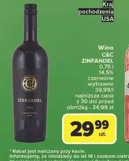 Carrefour Wino C&C Zinfandel oferta