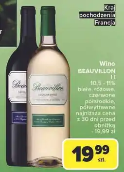 Carrefour Wino Beauvillon Medium Sweet oferta