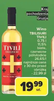 Carrefour Wino Tivili Tbilisuri Semi Dry oferta