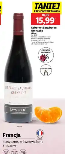 Lidl Wino Grenache Cabernet Sauvignon oferta