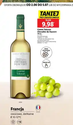 Lidl Wino Comte Tolosan Chevalier De Fauvert oferta
