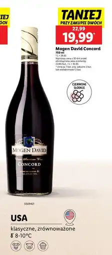 Lidl Wino Mogen David Concord oferta