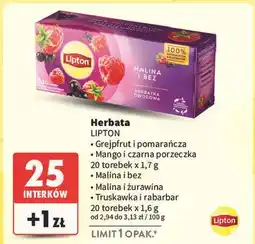 Intermarche Herbata truskawka rabarbar Lipton oferta