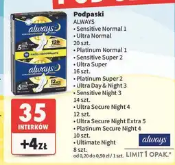 Intermarche Podpaski night Always Ultra 100% Protection oferta