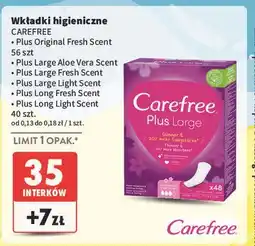 Intermarche Wkładki higieniczne normal fresh scent Carefree Plus oferta