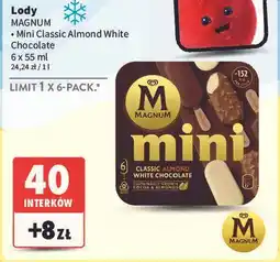 Intermarche Lód mini classic + almond white Algida Magnum oferta
