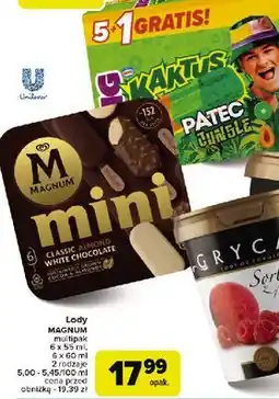 Carrefour Lód mini classic + almond white Algida Magnum oferta