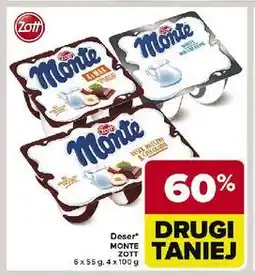 Carrefour Deser mleczno-czekoladowy z orzechami Zott Monte oferta