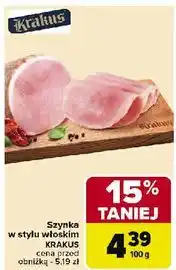 Carrefour Szynka w stylu włoskim Krakus Animex oferta