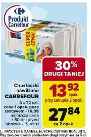 Carrefour Chusteczki nawilżane z lanliną i alantoniną Carrefour Baby oferta