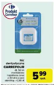 Carrefour Nić dentystyczna z miętą i fluorem Carrefour oferta