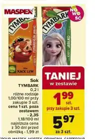 Carrefour Sok pomarańcza-jabłko Tymbark Kartonik oferta