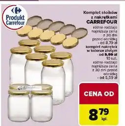 Carrefour Komplet nakrętek w złotym kolorze duże Carrefour oferta