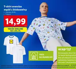 Lidl T-shirt oversize męski z biobawełny oferta
