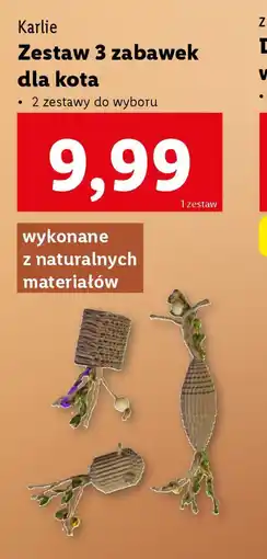 Lidl Zestaw 3 zabawek dla kota Karlie oferta