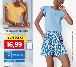Lidl T-shirt damski z bawełny esmara oferta