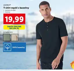 Lidl T-shirt męski z bawełny Livergy oferta