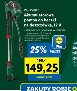 Lidl Akumulatorowa pompa do beczki na deszczówkę Parkside oferta
