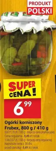 Twój Market Ogórki korniszone Frubex 800g/410g oferta