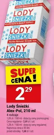 Twój Market Lody Śnieżki Alex-Pol 210ml oferta