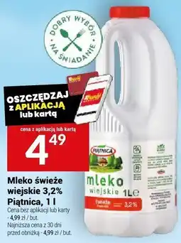 Twój Market Mleko świeże wiejskie 3,2% Piątnica 1l oferta